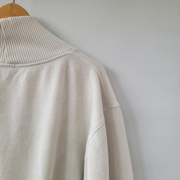 Agolde Klara V Neck Off White Ribbed Sweatshirt Size Large Modern Minimalist - Picture 14 of 16